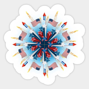 Independence Day of America Mandala Sticker